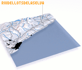 3d view of Riudellots de la Selva