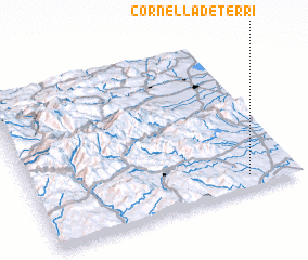 3d view of Cornellá de Terri