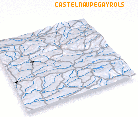 3d view of Castelnau-Pégayrols