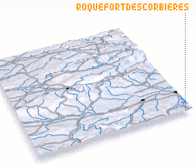 3d view of Roquefort-des-Corbières