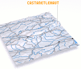 3d view of Castanet-le-Haut