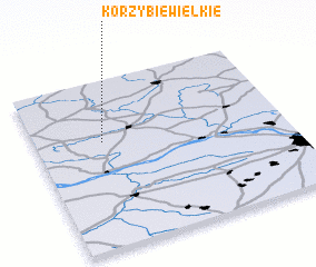 3d view of Korzybie Wielkie