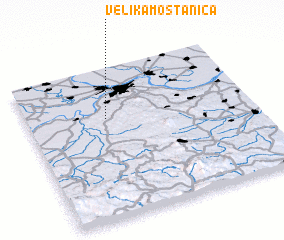 3d view of Velika Moštanica