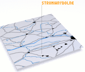 3d view of Strumiany Dolne