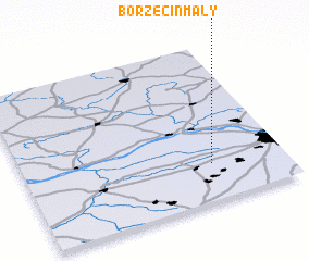 3d view of Borzęcin Mały