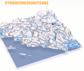 3d view of Synoikismós Kónitskas