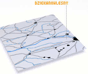 3d view of Dziekanów Leśny