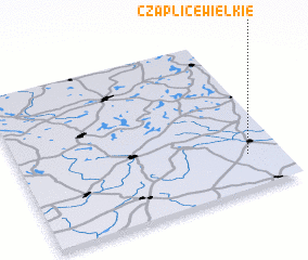 3d view of Czaplice Wielkie