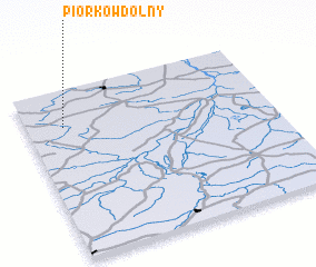 3d view of Piórków Dolny