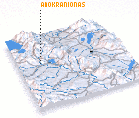 3d view of Áno Kraniónas