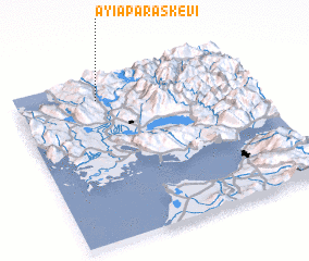 3d view of Ayía Paraskeví