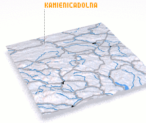 3d view of Kamienica Dolna