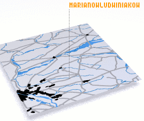 3d view of Marianów Ludwiniaków