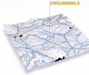 3d view of Gornja Mahala