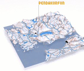 3d view of Pendákorfon