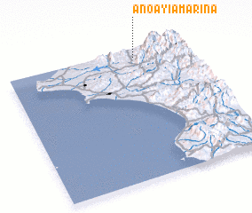 3d view of Áno Ayía Marína