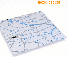 3d view of Mozolice Duże