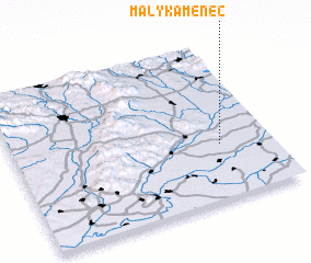 3d view of Malý Kamenec