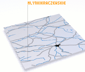 3d view of Młynki Kraczewskie