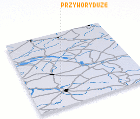 3d view of Przywory Duże