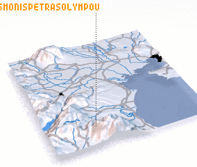 3d view of Sanatórion Ierás Monís Pétras Olýmpou