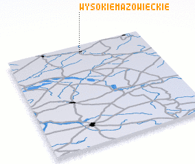 3d view of Wysokie Mazowieckie