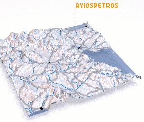 3d view of Áyios Pétros