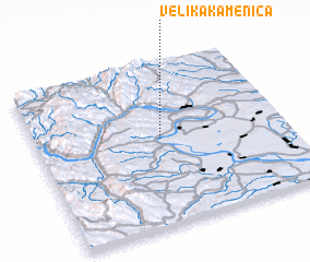 3d view of Velika Kamenica