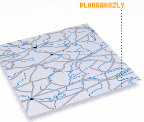 3d view of Płonka Kozły