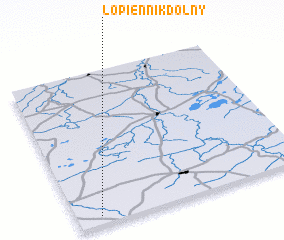 3d view of Łopiennik Dolny