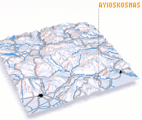 3d view of Áyios Kosmás