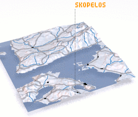 3d view of Skópelos