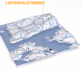 3d view of Loutrópolis Thermís