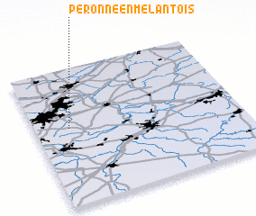 3d view of Péronne-en-Mélantois