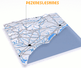 3d view of Pézenes-les-Mines