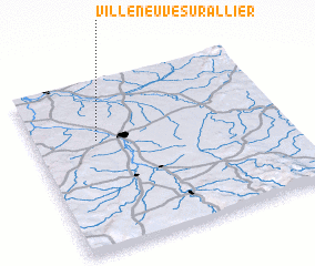 3d view of Villeneuve-sur-Allier