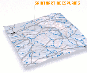 3d view of Saint-Martin-des-Plains