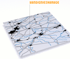 3d view of Wandignies-Hamage