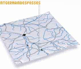 3d view of Saint-Germain-des-Fossés