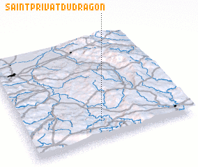 3d view of Saint-Privat-du-Dragon