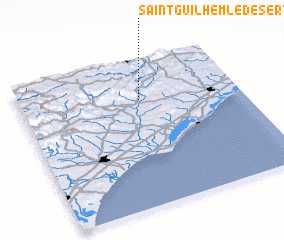 3d view of Saint-Guilhem-le-Désert