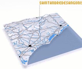 3d view of Saint-André-de-Sangonis