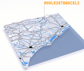 3d view of Moulès-et-Baucels