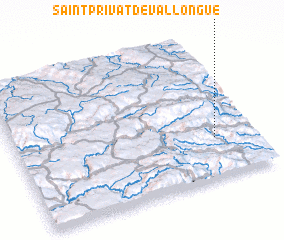 3d view of Saint-Privat-de-Vallongue