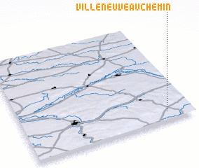 3d view of Villeneuve-au-Chemin