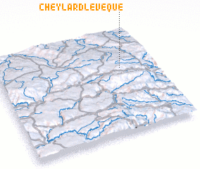 3d view of Cheylard-lʼÉvêque