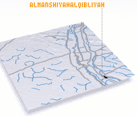 3d view of Al Manshīyah al Qiblīyah