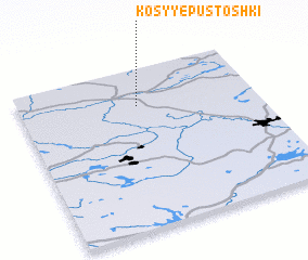 3d view of Kosyye Pustoshki