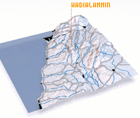 3d view of Wādī al Ammīn