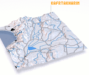 3d view of Kafr Takhārīm